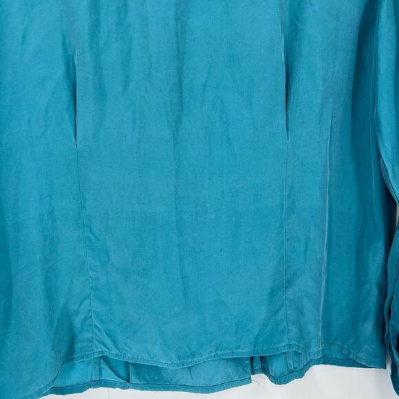 Vintage Sigrid Olsen Secrets Women's Button Down LS Silk Top Blue‎ Size 8 - Picture 13 of 16